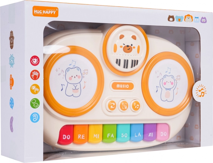 Touch‑gevoelige, lichtgevende drums om ritme te leren