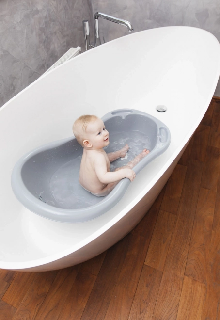 Baby Bathtub Racer with Drain Plug - Grey/Mint