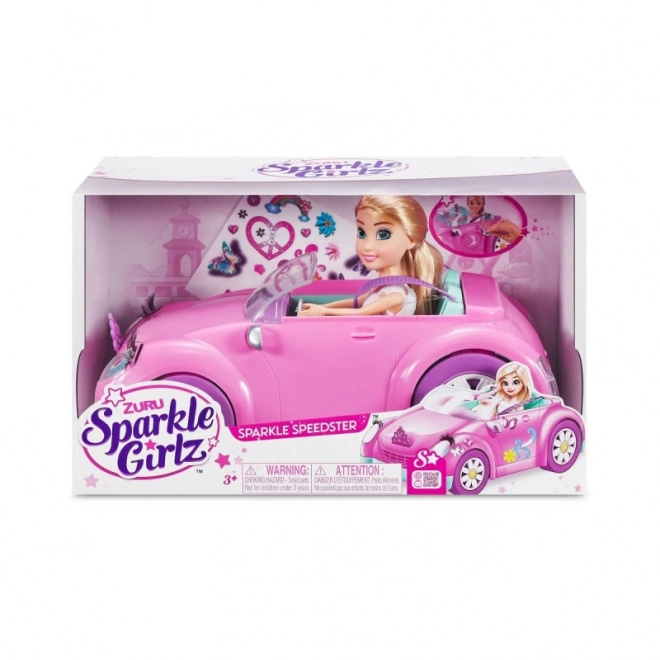 Convertible Doll Set 10.5 inch Pink Car