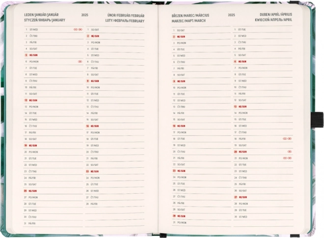 Weekly Planner Monstera Design 2025