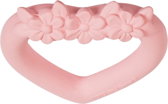 Teether from Natural Rubber Pink Heart