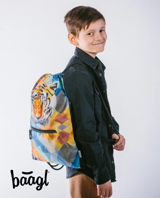 Baagl Kids Drawstring Bag with Pocket