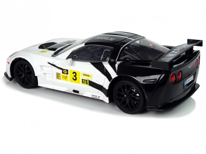 remote control racing car corvette c6.r white with lights