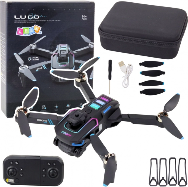 Drone LU60 con doppia fotocamera HD e luci LED nero