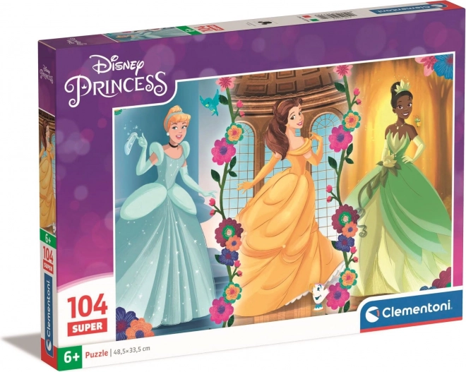 Clementoni Puzzle 104 Pieces Featuring Cinderella, Belle, and Tiana