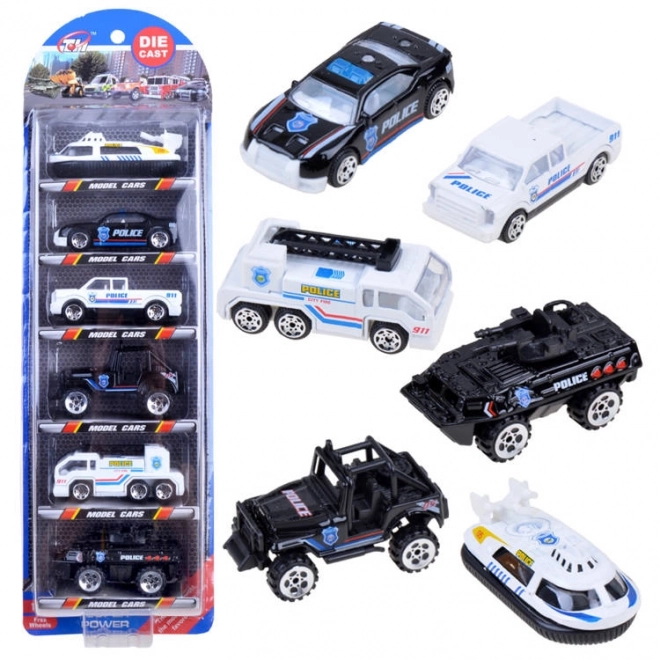 Set of 6 Metal Toy Cars – police