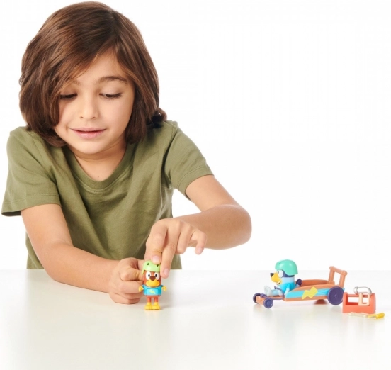 Figurine Bluey Gokart con 2 cagnolini