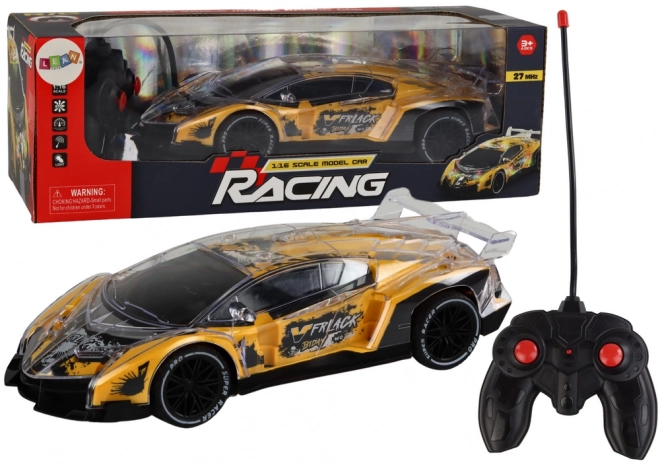 Yellow Remote Controlled Sports Car 1:16 Scale