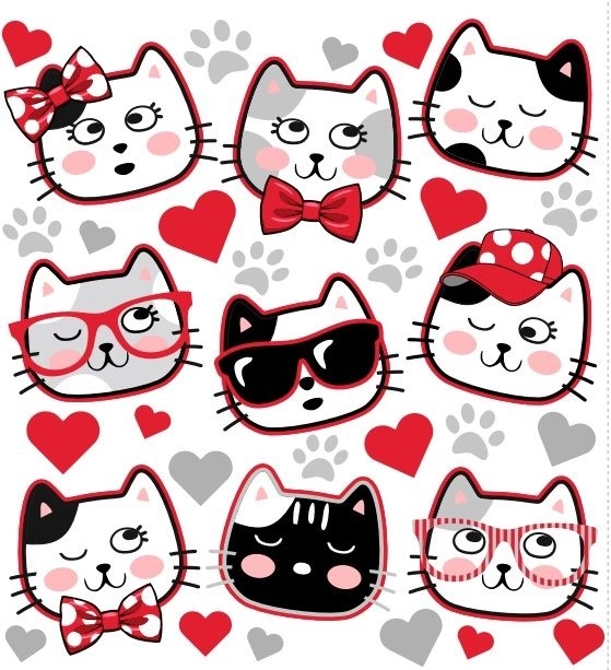 Cat Faces Iron-On Transfer Sheet