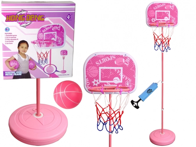 Children's Pink Basketball Hoop Garden Set 170 cm