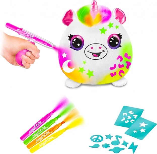 Airbrush kreatív készlet Neon squish plüssökkel