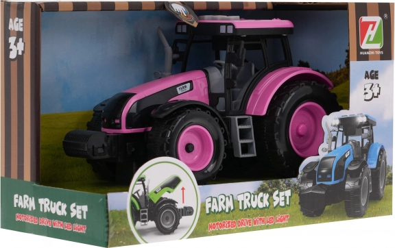 Trattore interattivo per bambini 3+ cofano apribile + suoni + luci LED rosa