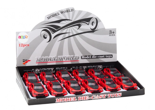 Friction Powered Red Metal Sports Car Model Scale 1:32