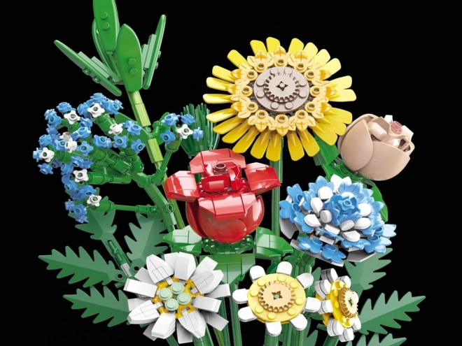 Technical Construction Set Meadow Flowers with Vase 618 Pieces
