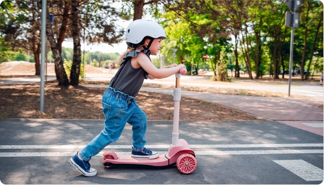 Lionelo Children's Tri-Wheel Scooter Pink Rose