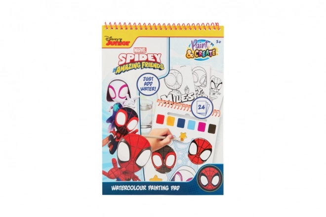 Album da colorare con acquarelli di Spidey