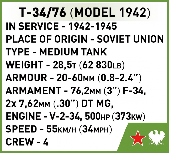 II WW Tank T-34/76 Model by COBI