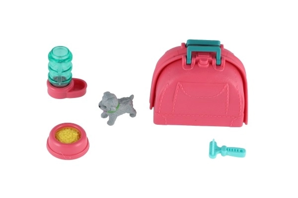 Pet Dog With Portable Plastic Box And Accessories