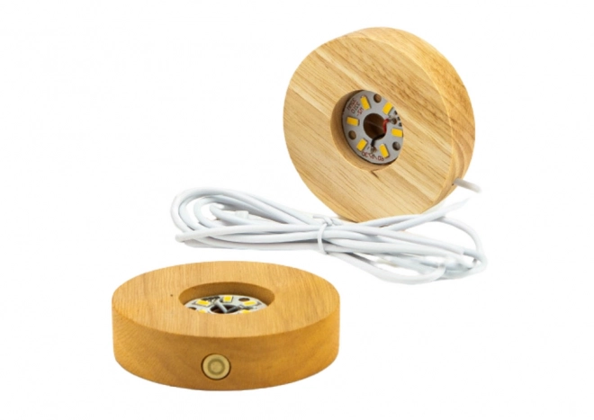 Glowing Crystal Ball 3D Jellyfish Lamp with Wooden Base