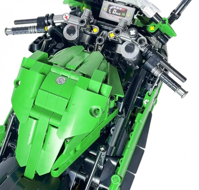 Green Sports Motorcycle Building Block Set