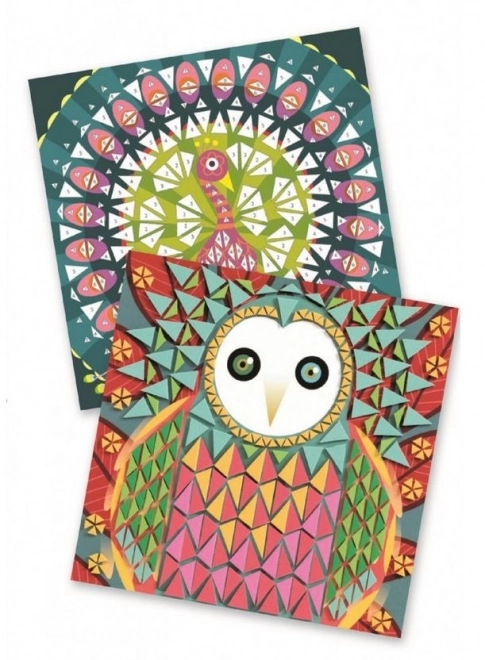 Mosaic Pictures Peacock and Owl by Djeco