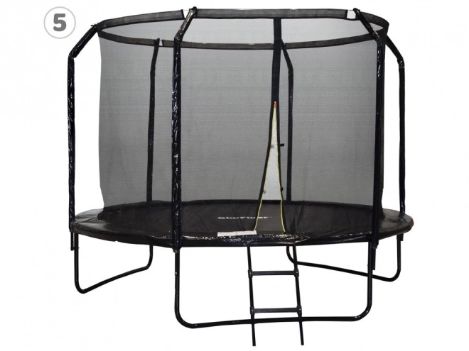 Outdoor trampoline with ladder