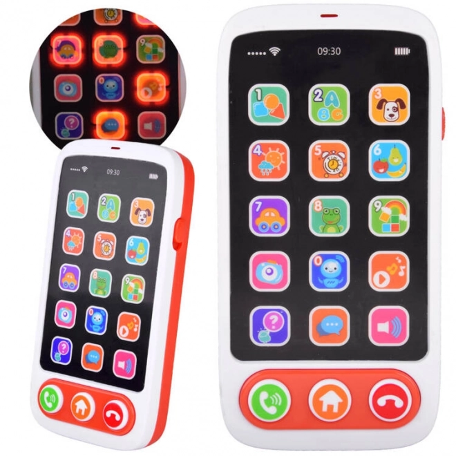 Interaktivní dotykový smartphone pro děti se světly a melodiemi