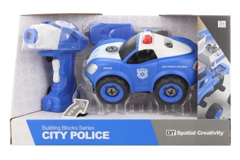 Remote Controlled Police Car with Screwdriver Assembly Toy