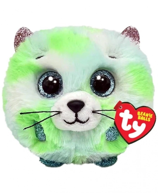 Ty Beanie Balls Green Cat Plush