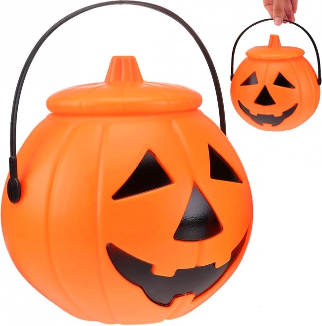 Secchiello di Halloween a forma di zucca con coperchio