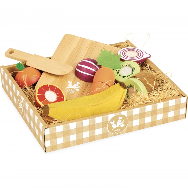 Wooden Fruit and Vegetable Basket Toy by Vilac