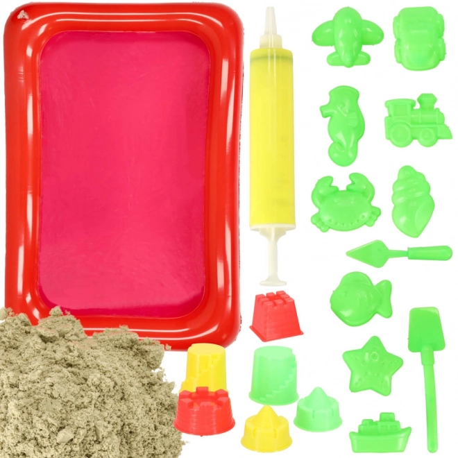 Beige Kinetic Sand Box Set with Molds