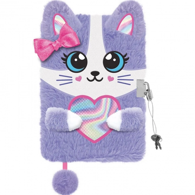 My Little Friend Plush Diary with Lock - Lovely Cat