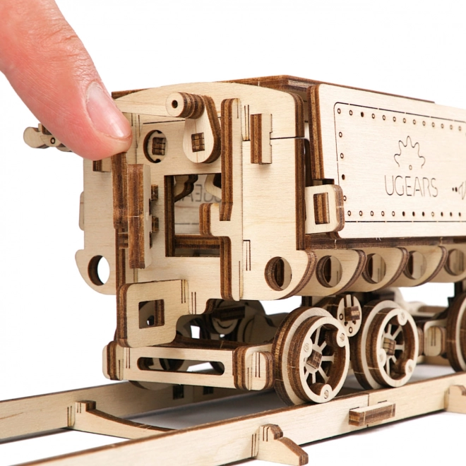 Ugears 3D Wooden Mechanical Puzzle Steam Locomotive V-Express 4-6-2 with Tender