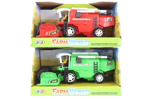 Plastic toy combine harvester