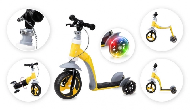 Kids 2-in-1 Ride-On and Scooter Yellow