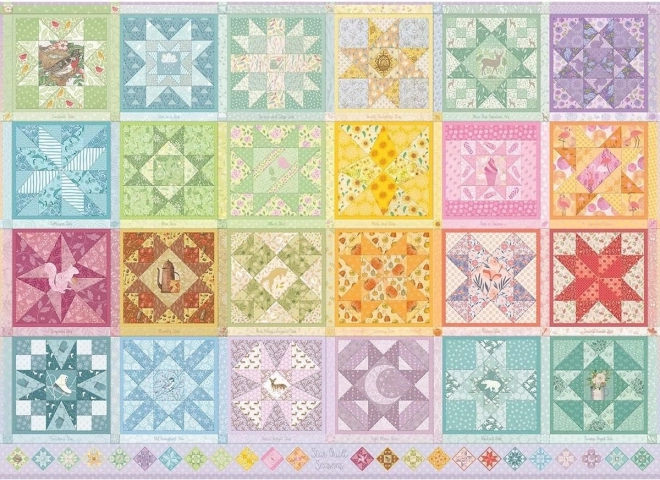 Cobble Hill Star Seasons Embroidered Quilt Puzzle 1000 Pieces