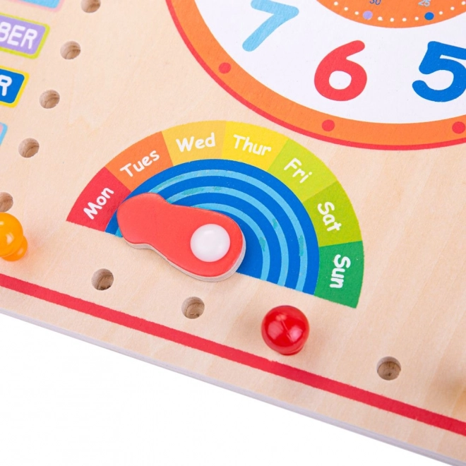 Bigjigs Toys Wooden Clock and Calendar