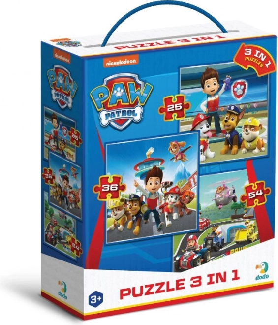 Puzzle Tlapková Patrola: Připravení do Akce 3v1