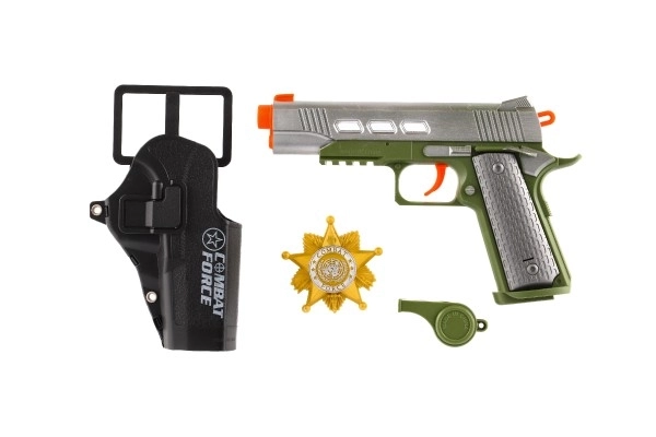 Toy Gun with Accessories Plastic Battery Operated with Sound and Light in Box 25x25x4cm