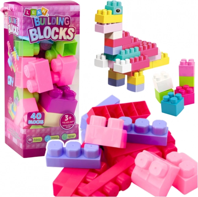Grande set di costruzioni in scatola 40 pezzi mattoni colorati