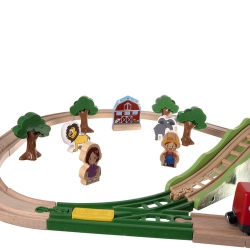 Wooden Train Set with Track for Children