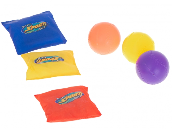 Aim with bean bags toss game for kids