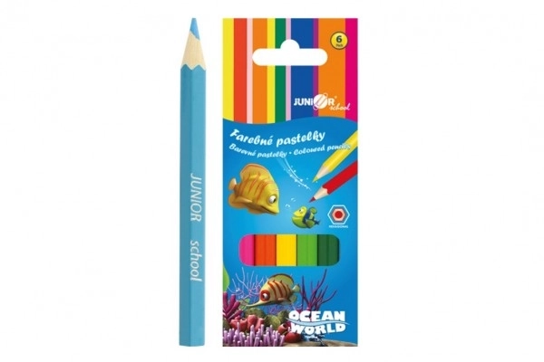 Short Hexagonal Colored Pencils Ocean World Set