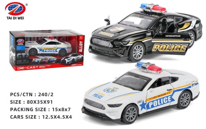 Metal Police Car with Pull-Back Action