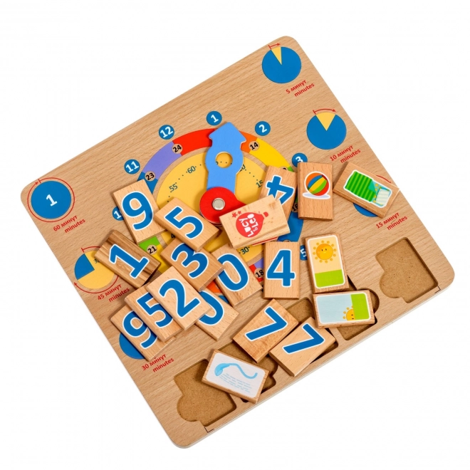 Educational Wooden Clock Learning Board