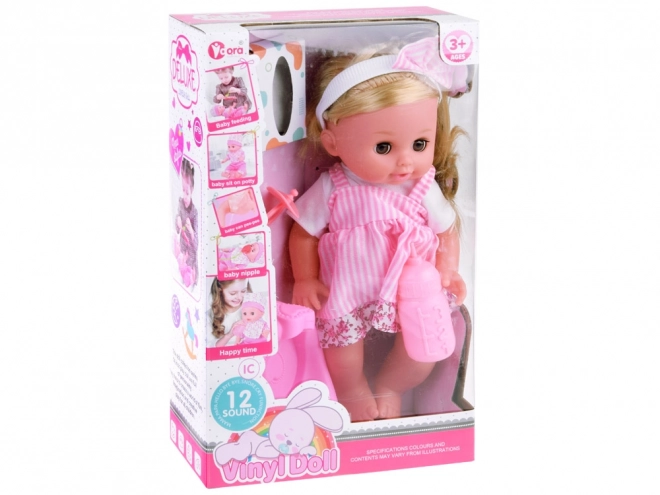 Interactive Baby Doll with Blonde Hair and Accessories