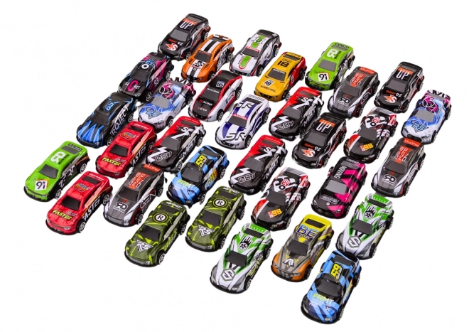 Colorful Die-Cast Toy Car Set with 32 Pieces