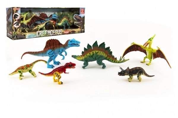 Set of 6 Moving Dinosaur Figurines in a Box