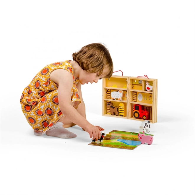 Farm Animal Playset Box by Bigjigs Toys